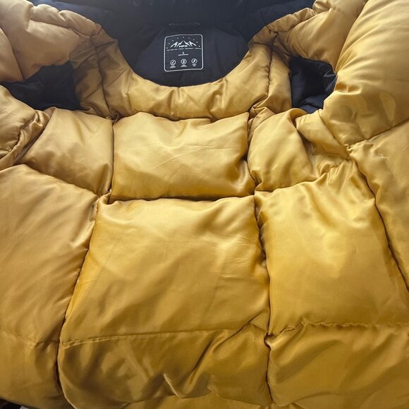 HFX Womens Long Down Coat Faux Fur Trim Hood Black Water & Wind Resistant Small - Picture 4 of 7